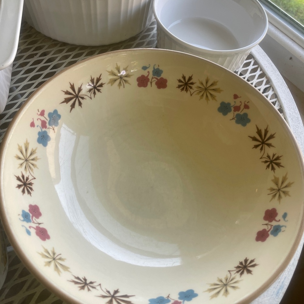 Franciscan Larkspur Large Round Serving Bowl Mid Century